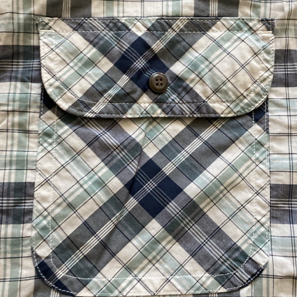 Mens VERTEX large short sleeve plaid concealment button down - Picture 3 of 6